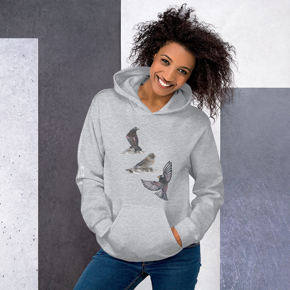 Black Rosy-finch Unisex Hoodie